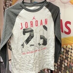 Jordan Gray and White Long Sleeve Tees